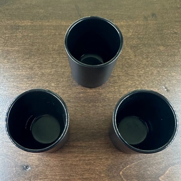 Share EMPTY Set of 3 NEST Candle Matte Black Glass 1 oz Mini Votive Shot Glass - Picture 2 of 3